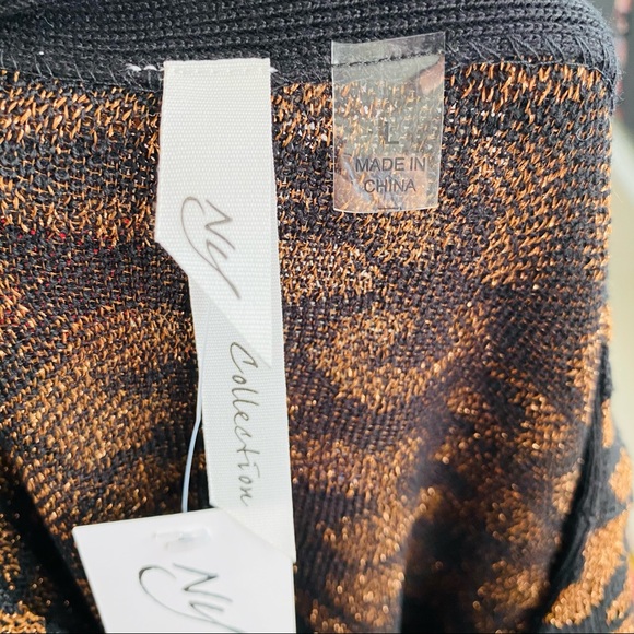 NY Co Black & Copper Animal Print Sweater runs small. Will list it as medium. - Picture 7 of 8